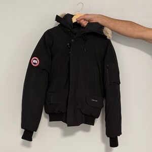 Canada Goose Black Chilliwack Bomber with Fur Trim